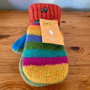 The Peapack Mitten Company Mittens Women Rainbow Colorful Warm Wool NEW w/TAGS!!